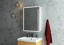 Continent Зеркало шкаф с подсветкой Allure 60х80 см, сенсорный включатель, левосторонее, белое