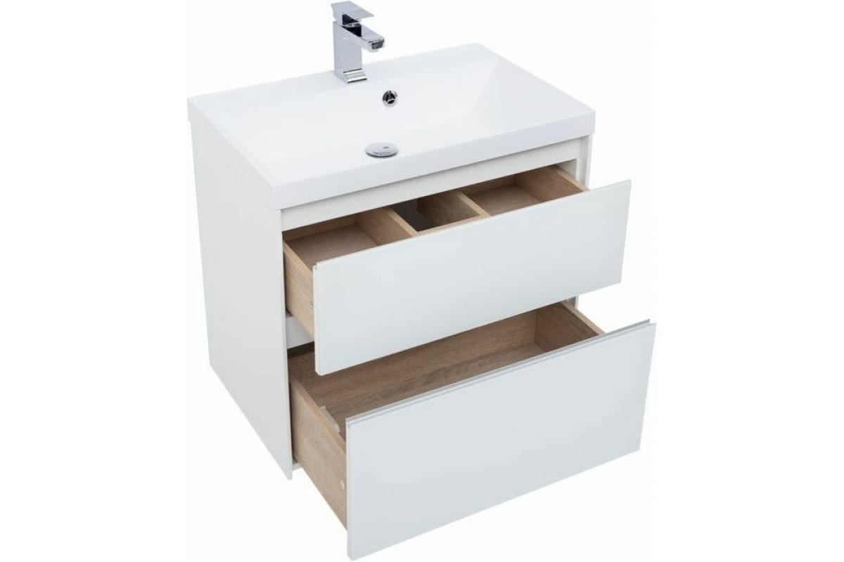 Приобрести aquanet тумба с раковиной гласс 60 см, белая