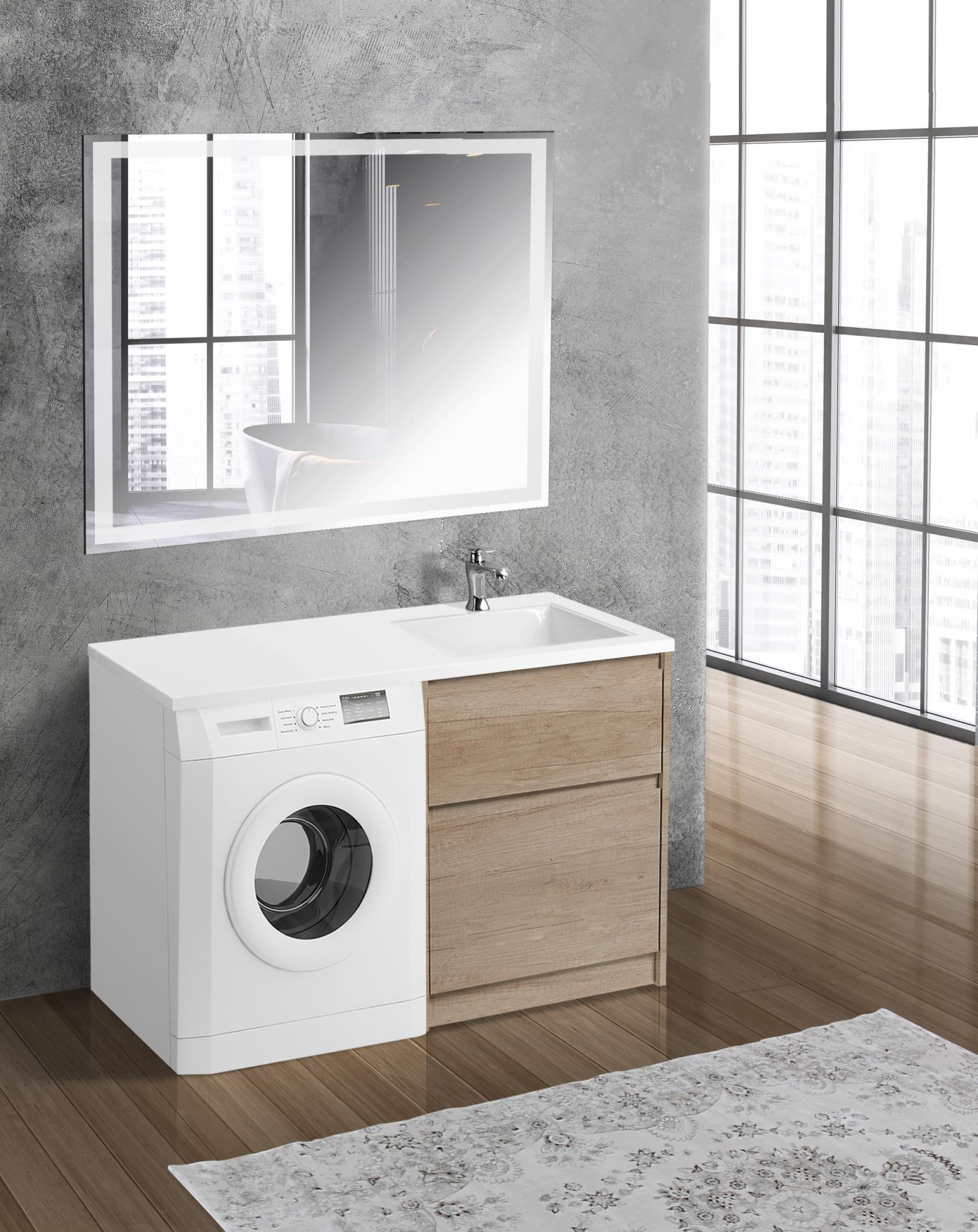 Приобрести belbagno тумба с раковиной kraft 120 см, напольная kraft-lvd-58/120-r rovere nebrasca nature, белая раковина