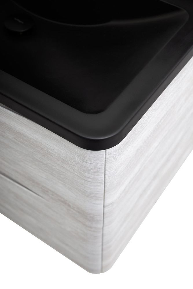 Приобрести belbagno тумба с раковиной acqua 100 см, подвесная rovere vintage bianco, чёрная раковина