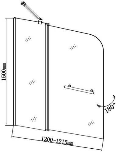 Приобрести aquanet шторка для ванны sg-1200, прозрачное стекло