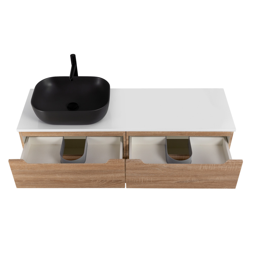 Приобрести belbagno тумба со столешницей etna 120 см, подвесная rovere bianco, раковина слева