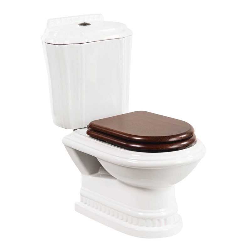 Приобрести cezares напольный унитаз-компакт king palace, белый\орех\хром, крышка с микролифтом