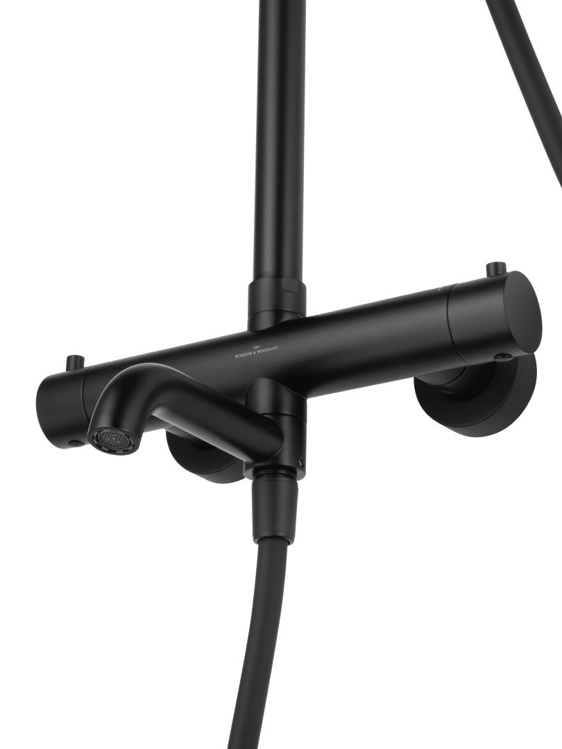 Приобрести душевая система с термостатом wonzon & woghand stick, черный матовый (ww-88739903-mb)