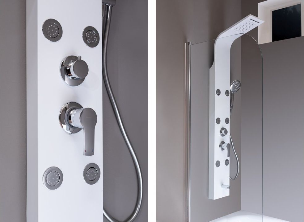 Приобрести aquanet душевая панель galaxy white 150 см с гидромассажем и изливом