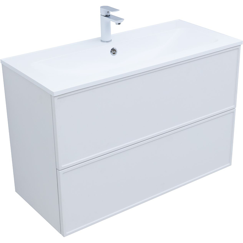 Приобрести aquanet тумба с раковиной арт 100 см, белая матовая