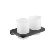 CEZARES Стакан для зубных счеиок LINER, двойной, подвесной, оружейная сталь LINER-TUMDS-GM