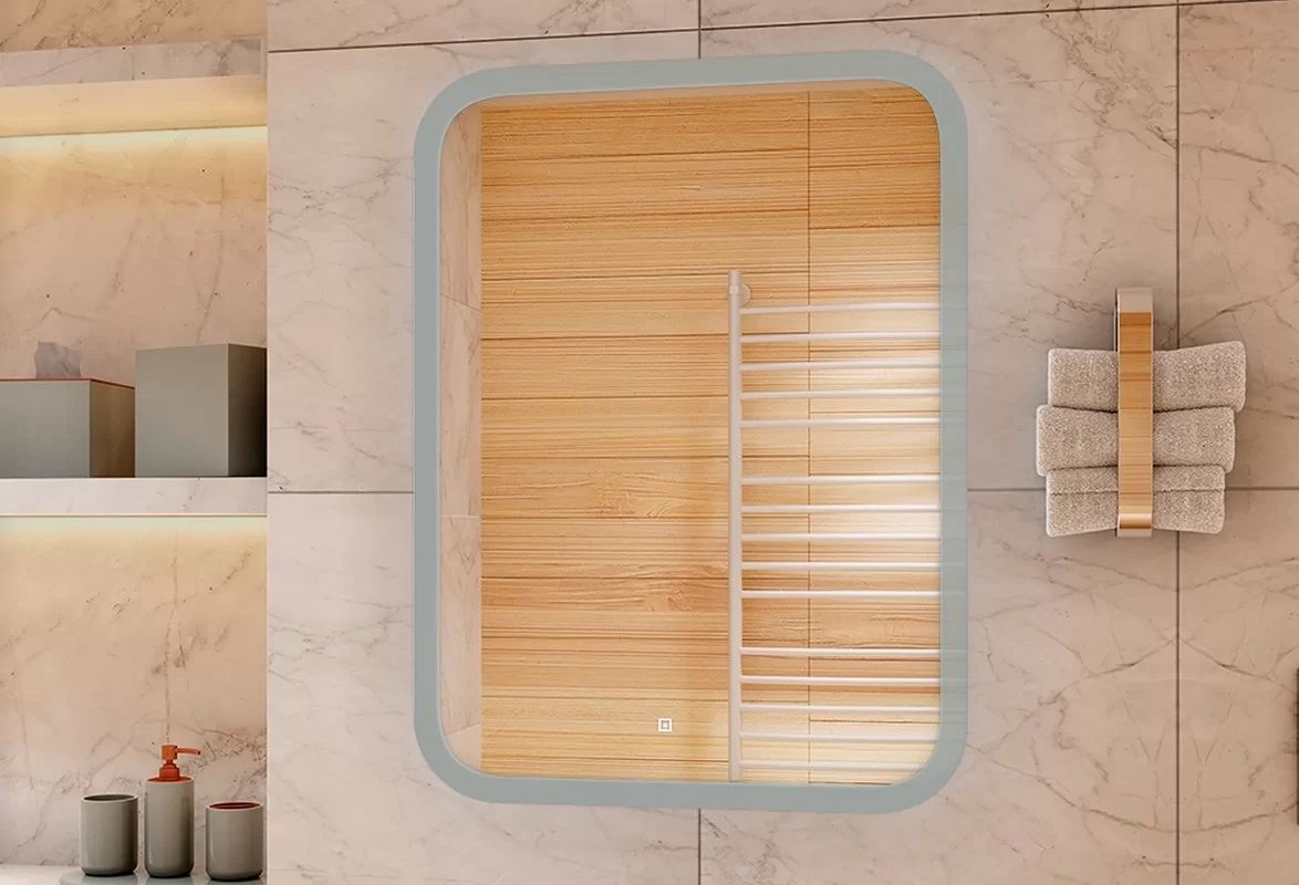 Приобрести continent зеркало с подсветкой glamour 60х80 см, белое