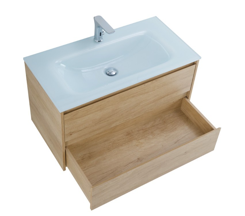 Приобрести тумба подвесная с раковиной belbagno kraft-900-2c-so-rnn 90 см, rovere nebrasca nature