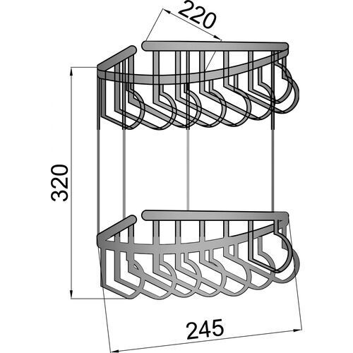 Приобрести boheme полка в ванную комнату imperiale, двойная, золото 10427