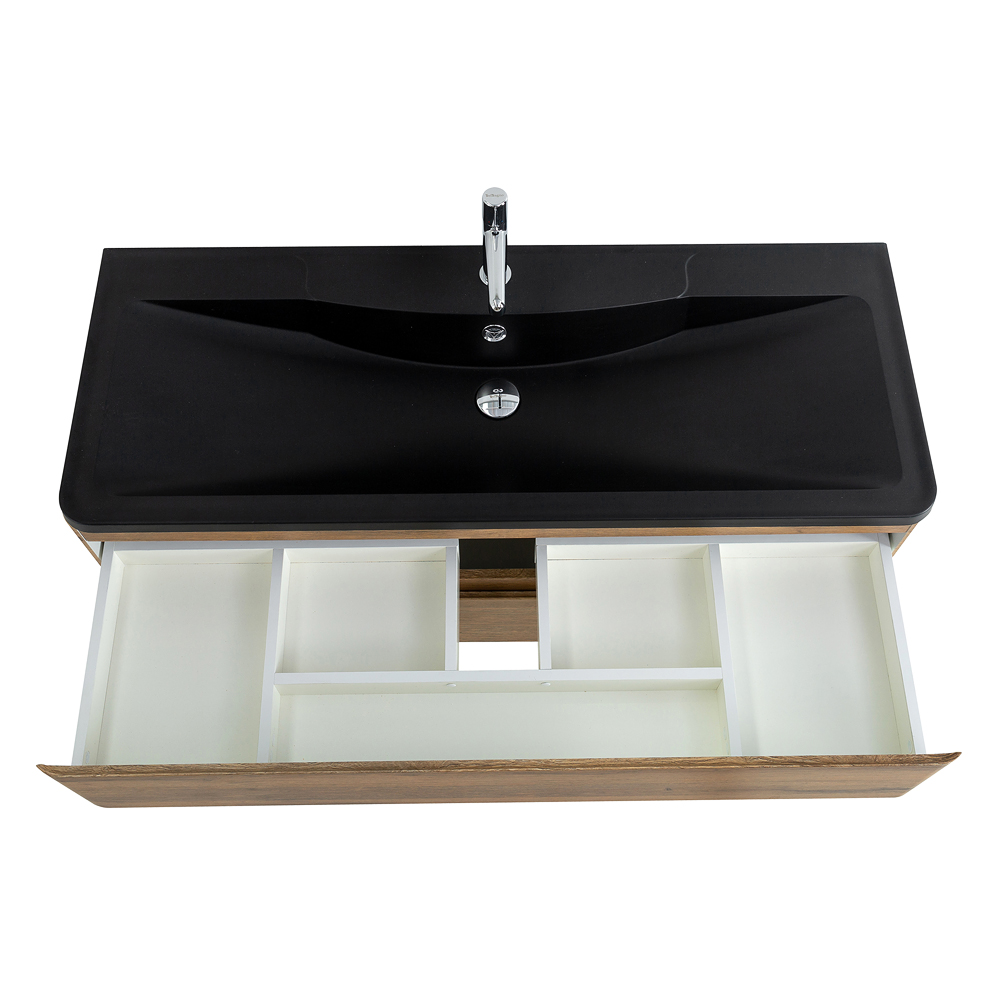 Приобрести belbagno тумба с раковиной albano 120 см, подвесная rovere rustico, чёрная раковина