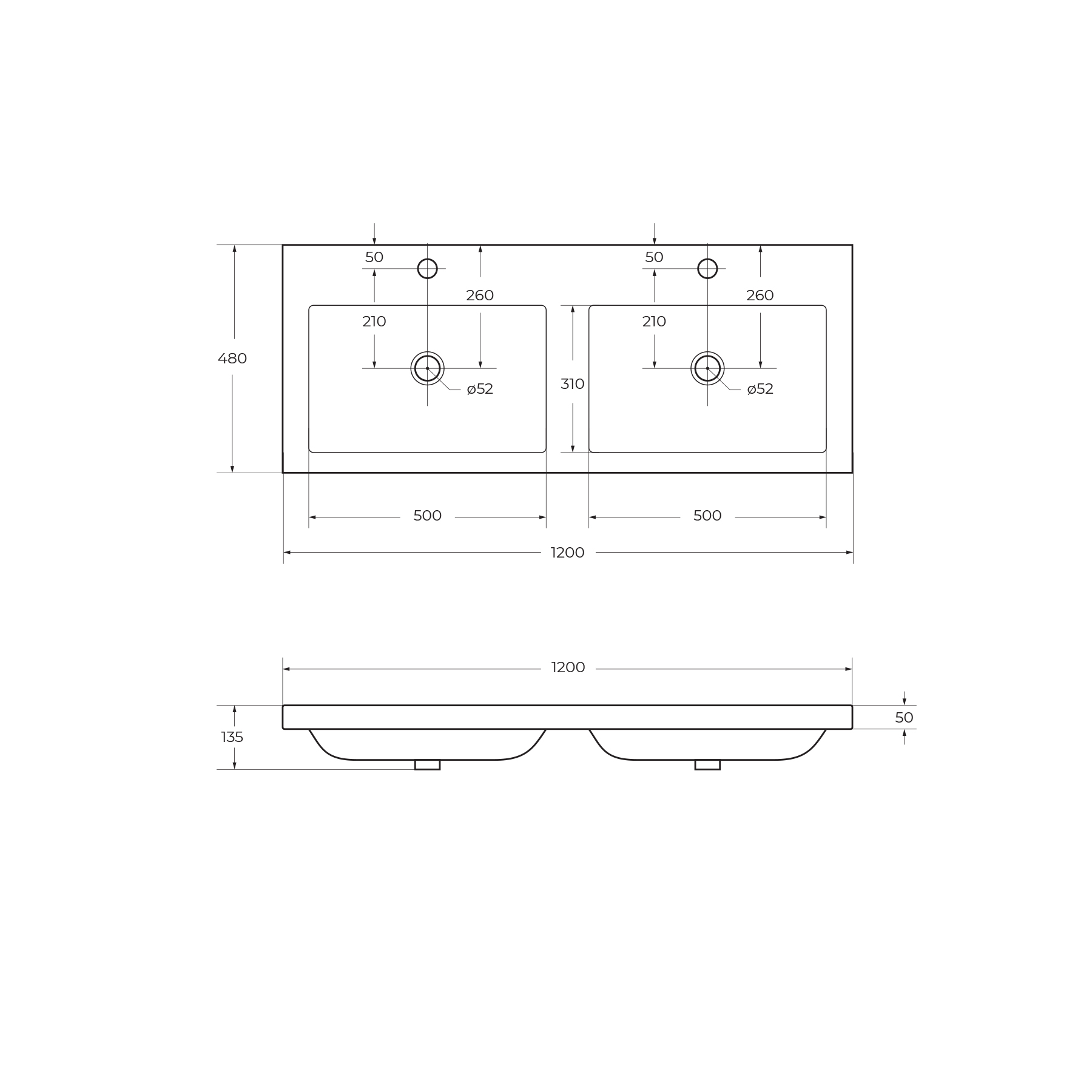 Приобрести cezares тумба подвесная с раковиной eco 120 см bianco opaco, белая матовая eco-1200-4c-so-2-bo