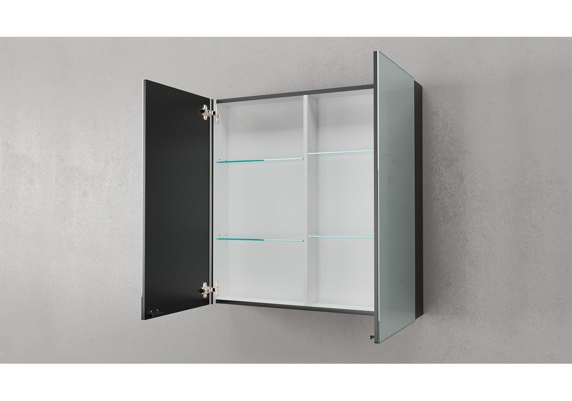 Приобрести зеркало-шкаф velvex klaufs 80 см zskla.80-217, черный