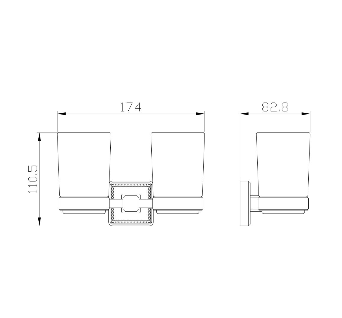 Приобрести два стакана для зубных щеток с держателем wonzon & woghand roma, бронза (ww-7228)