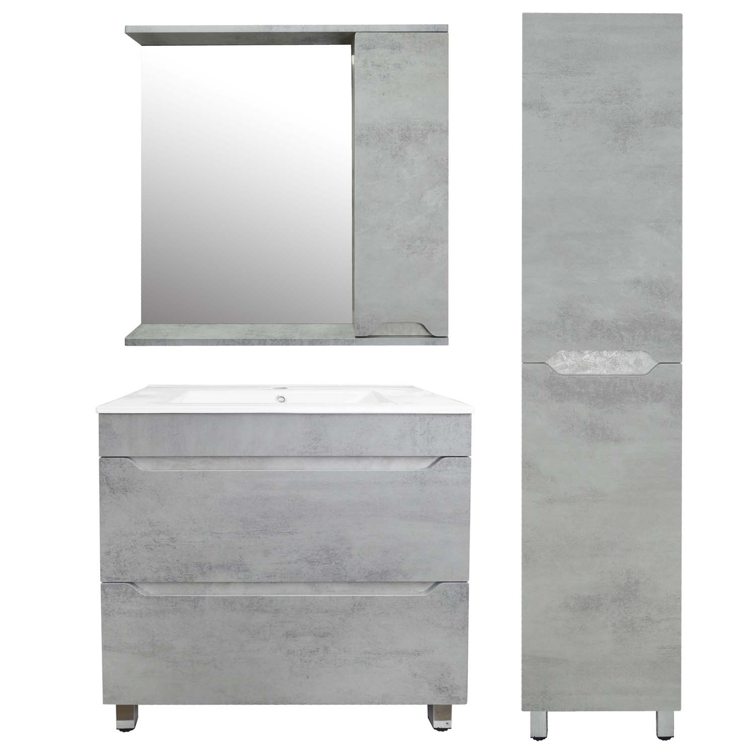 Приобрести loranto тумба напольная с раковиной florena 80 81х81 см, светлый бетон (cs00086992)