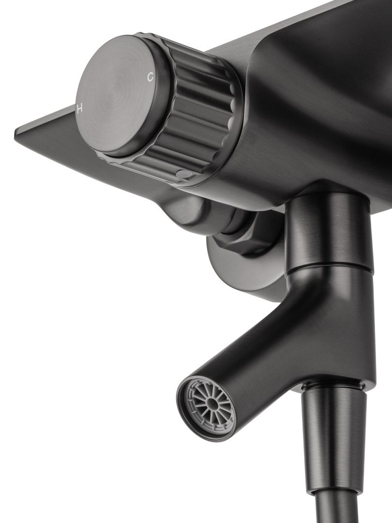 Приобрести смеситель для ванны с душевым гарнитуром wonzon & woghand click, темный графит (ww- fe05l222-bgg)