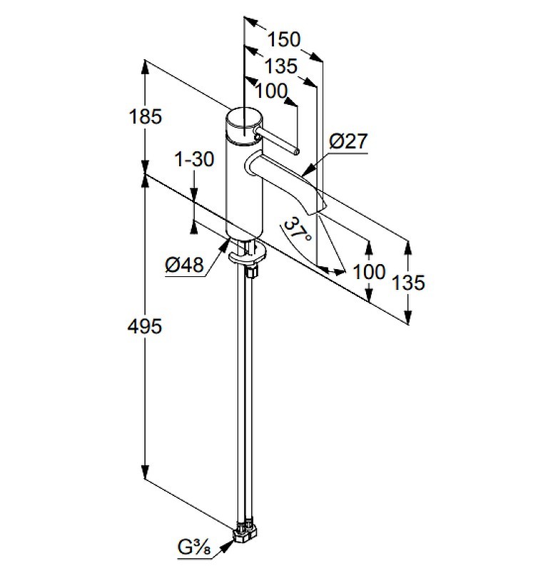Приобрести kludi bozz смеситель для умывальника, арт. 382820576
