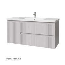 Caprigo Тумба с раковиной FORTE-Smalty STRIPE 120 см, левая, серая, эмаль