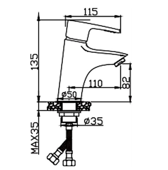 Приобрести cмеситель для раковины vieir cleo 135 мм, хром v174011
