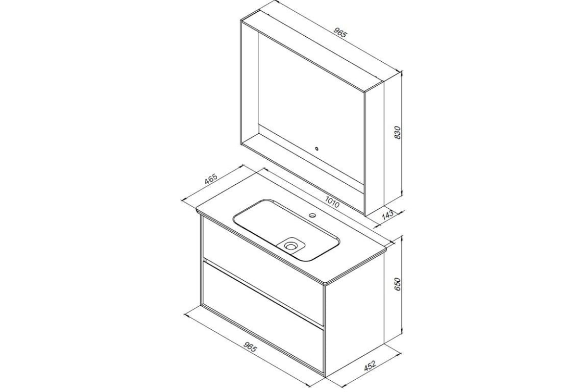 Приобрести aquanet тумба с раковиной милан 100 см, черный глянец