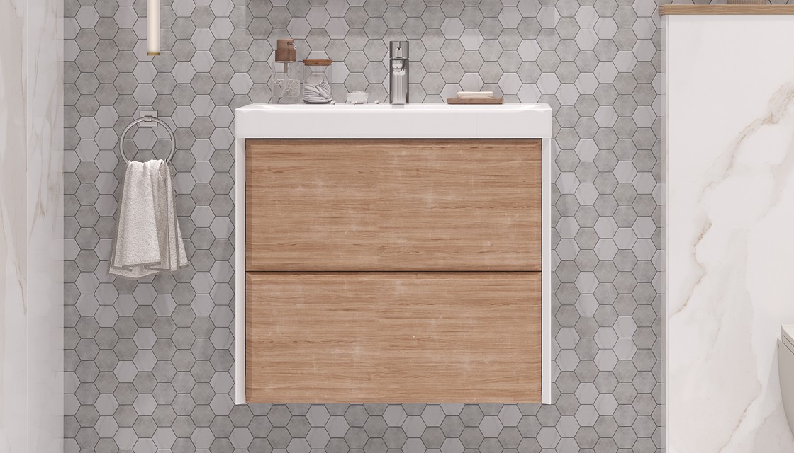 Приобрести тумба подвесная с раковиной velvex gesso 70 см светлое дерево tpges.70.2y-25.21