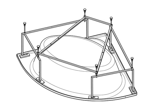 Приобрести монтажный комплект к симметричной ванне сан-паулу 150х150 см