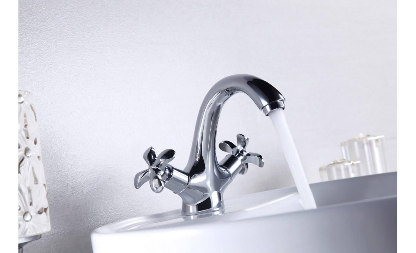 Приобрести lemark смеситель для раковины flora, двухвентильный, хром lm0106c