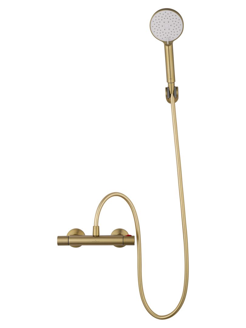 Приобрести смеситель для душа с термостатом wonzon & woghand inn 5, брашированное золото (ww-b1005-a-bg)