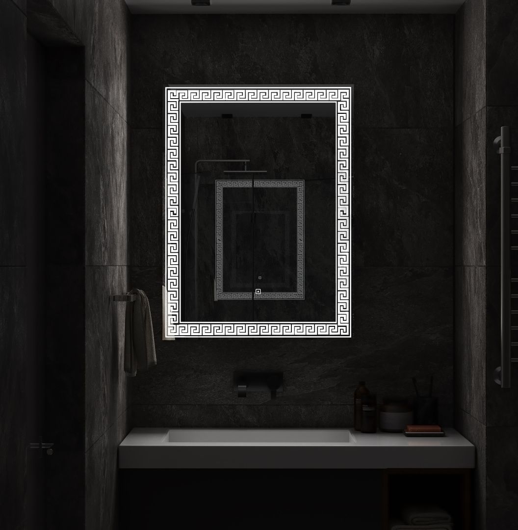 Приобрести continent зеркало с подсветкой apollo 60х80 см, сенсорный включатель, белое