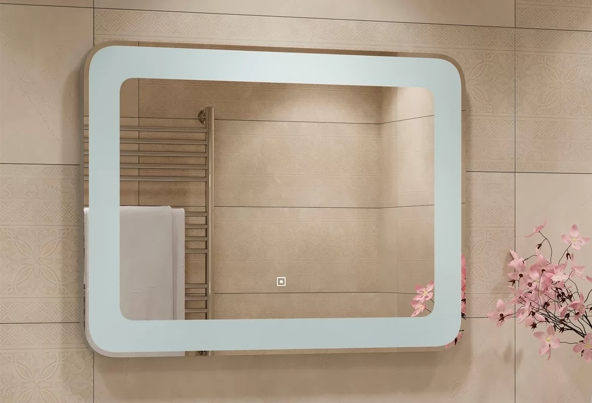 Приобрести continent зеркало с подсветкой velvette 80х60 см, белое