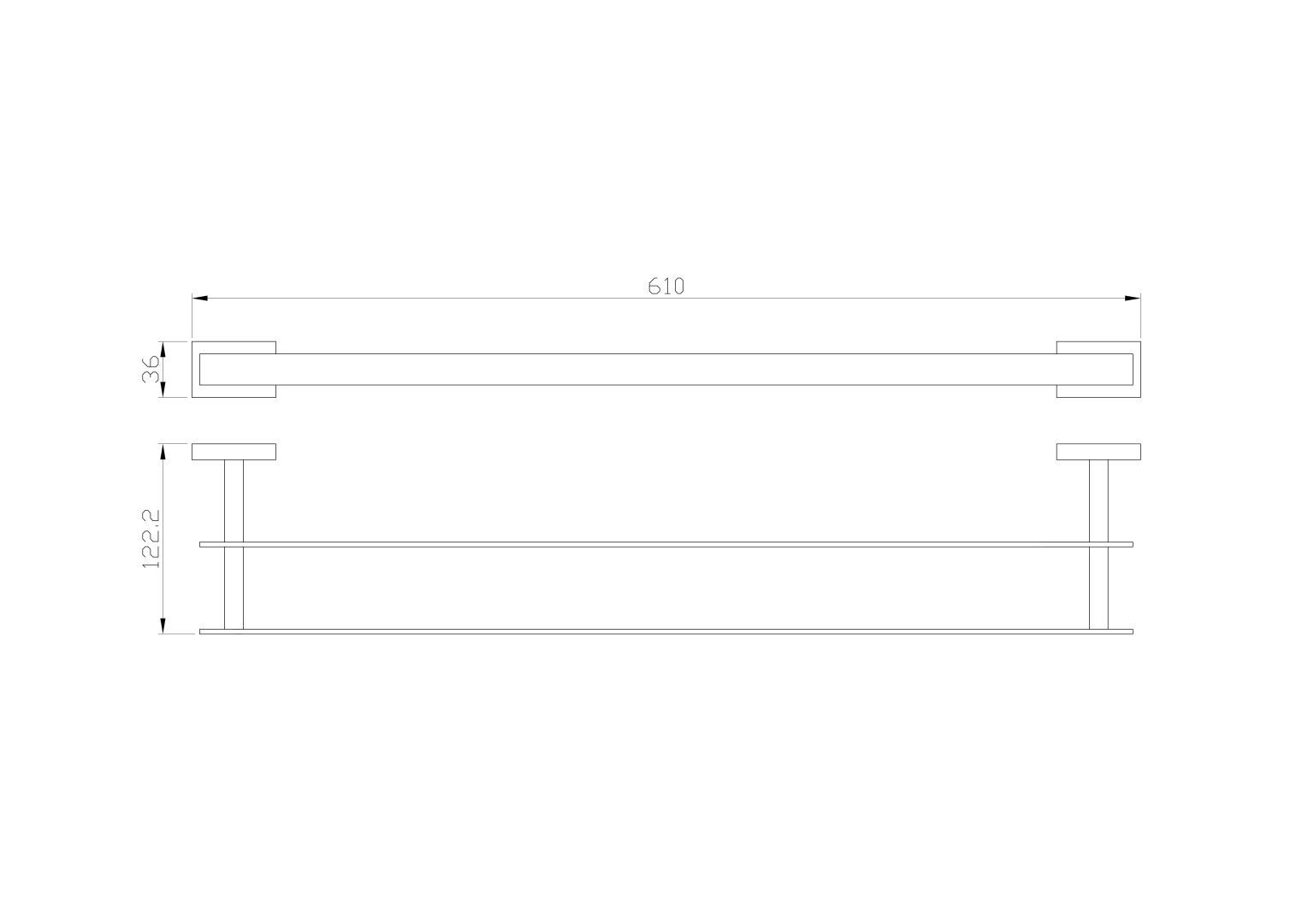 Приобрести полотенцедержатель двойной wonzon & woghand flat, хром (ww-9711-60cm)