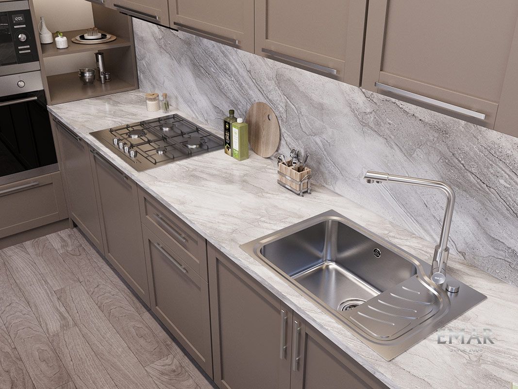 Приобрести oulin кухонная мойка 69х45 см, левостороняя, сатин oulin ol-327l