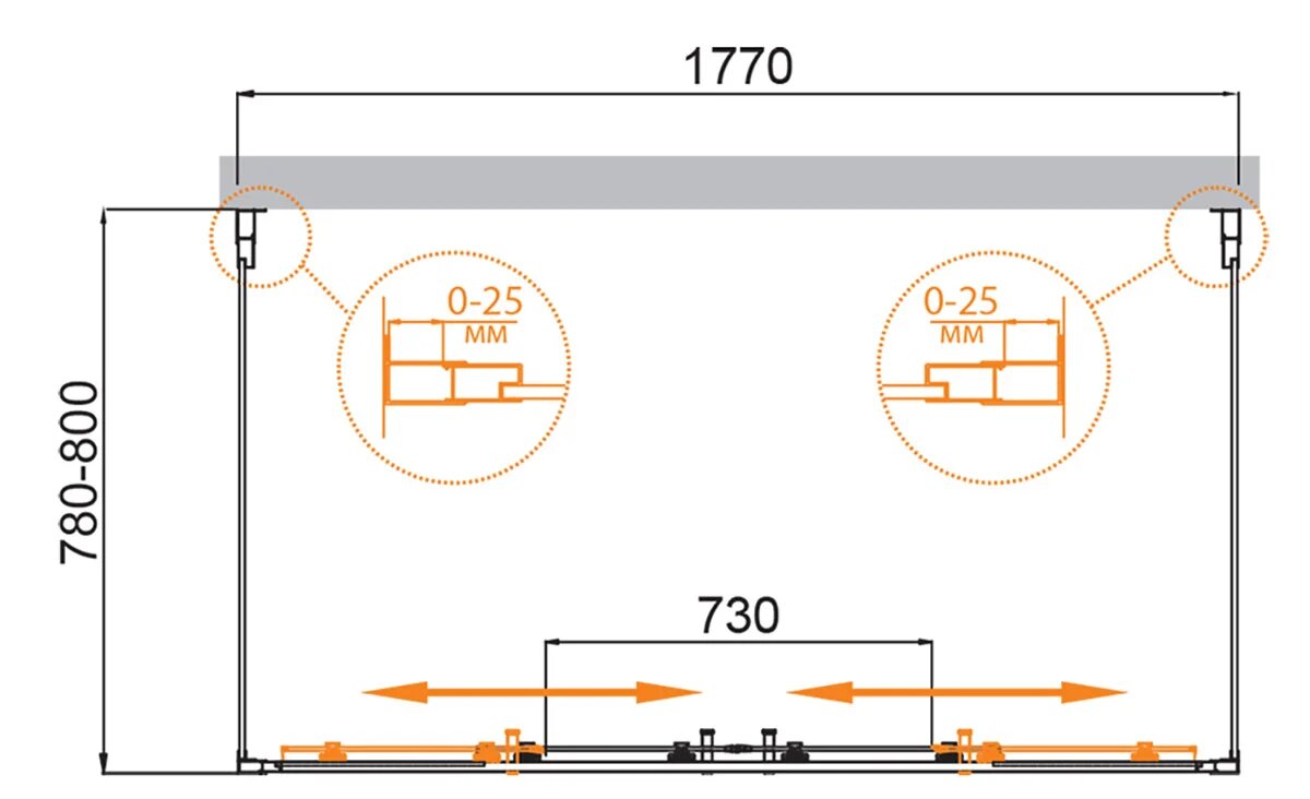 Приобрести cezares душевое ограждение molveno 180х80 см, хром molveno-ah-22-180/80-c-cr-iv