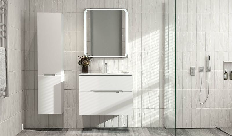 Приобрести jorno зеркало modul 80 см, с подсветкой, белое