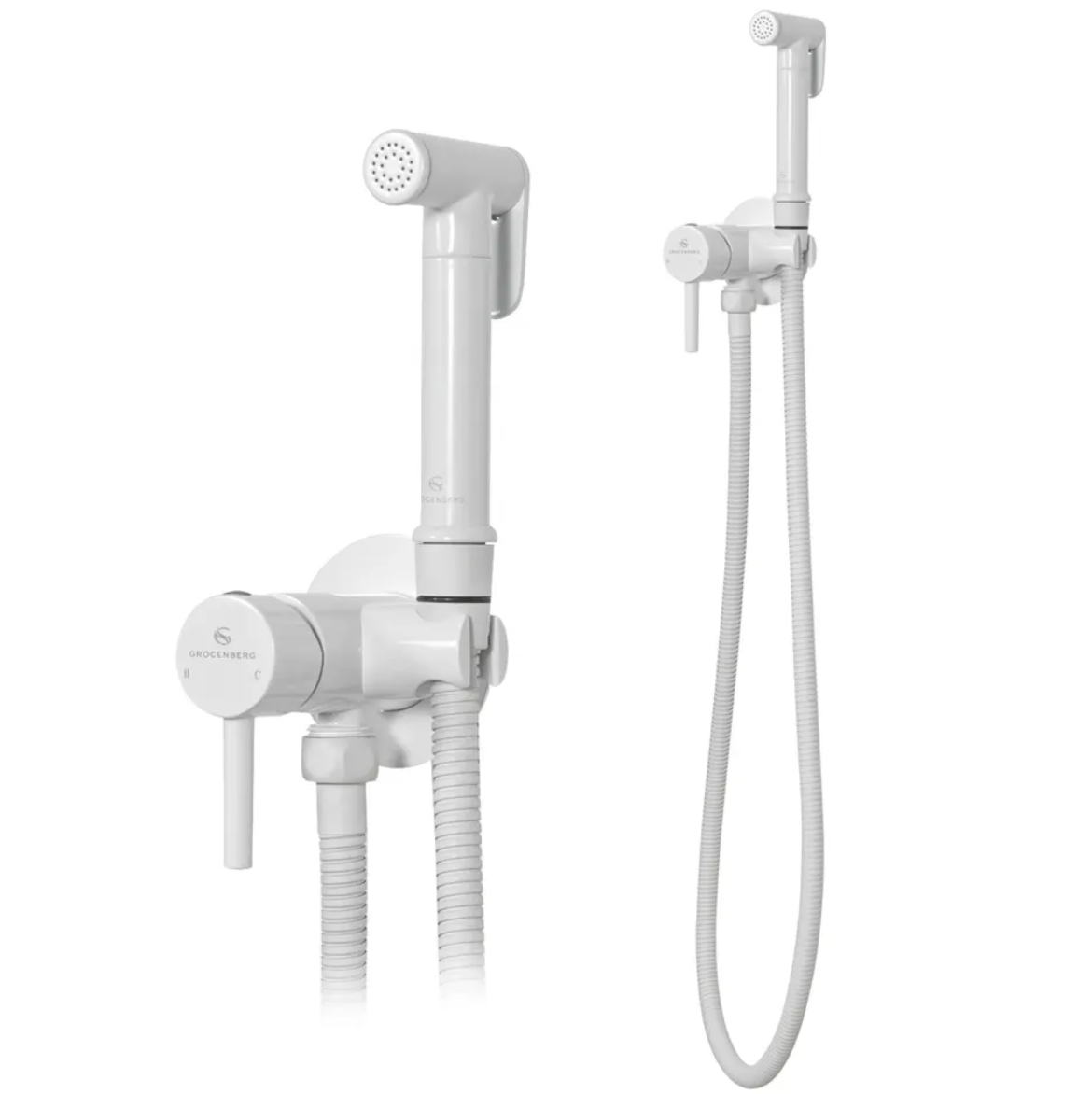 Приобрести grocenberg смеситель с гигиеническим душем, белый gb001w