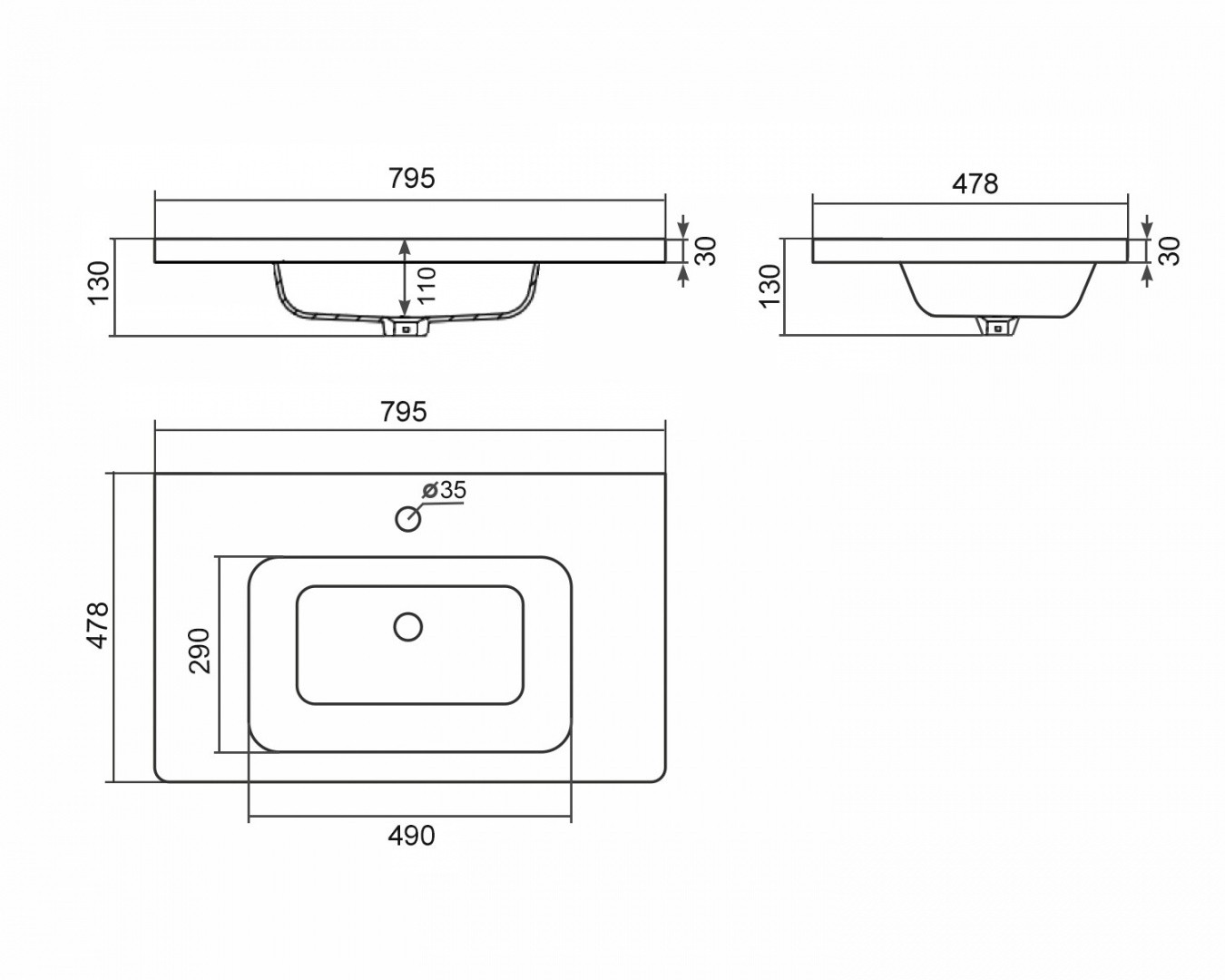 Приобрести aqua de marco раковина подвесная palermo 80см, 280palermo