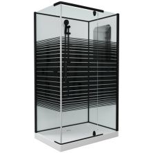 Grossman Душевая кабина Elegans 120х80 см, прямоугольная, черный\ прозрачное GR272QR R
