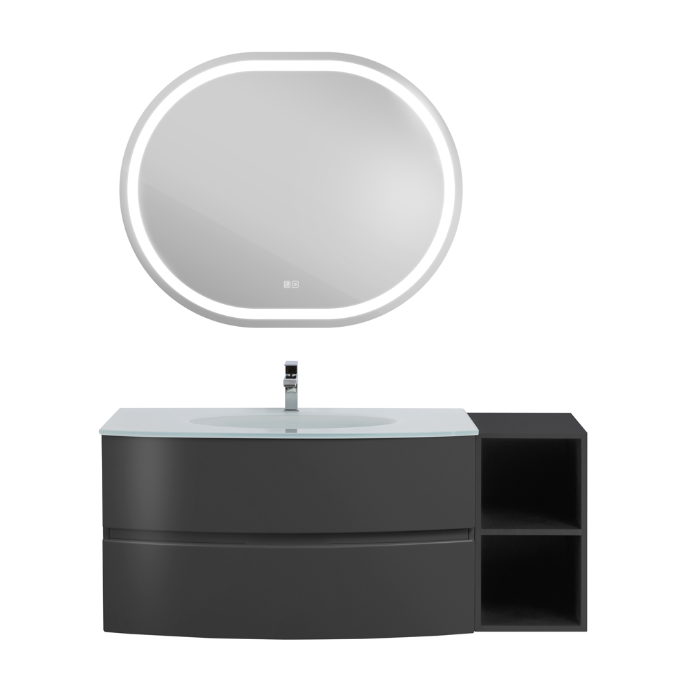 Приобрести cezares тумба подвесная с раковиной elettra 130 см grafite, стекло, графит 55526