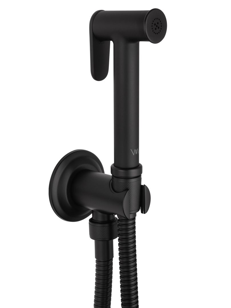 Приобрести смеситель с гигиеническим душем встраиваемый wonzon & woghand steam, черный матовый (ww- 88849008-mb)
