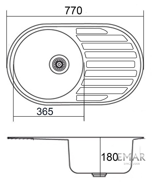 Приобрести emar кухонная мойка 77х50 см, хром emar лайт 7750