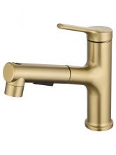 Смеситель для раковины с выдвижным изливом WONZON & WOGHAND, Брашированное золото (WW-A40862-BG)