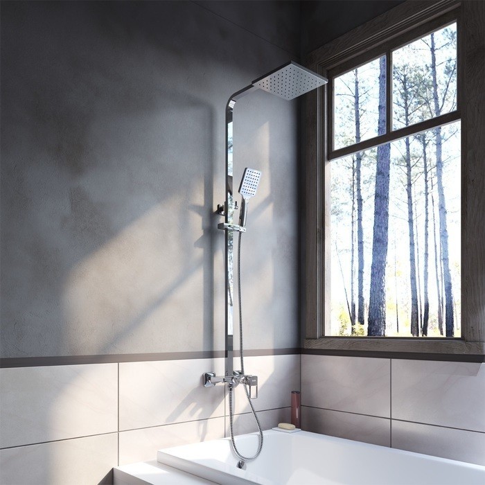 Приобрести iddis душевая система bild, квадратная d-200мм, хром bilsb1fi06