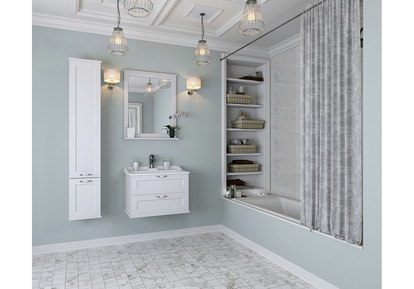 Приобрести зеркало акватон леон 65 см , белый дуб 1a187102lbps0