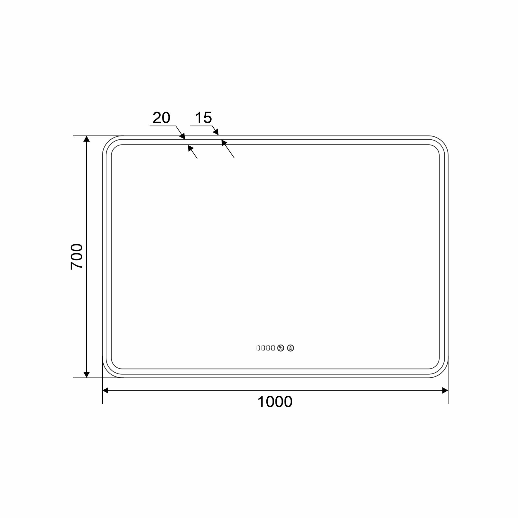Приобрести mirsant зеркало harmony 100х70 см, с подсветкой, подогревом и часами ут000093177