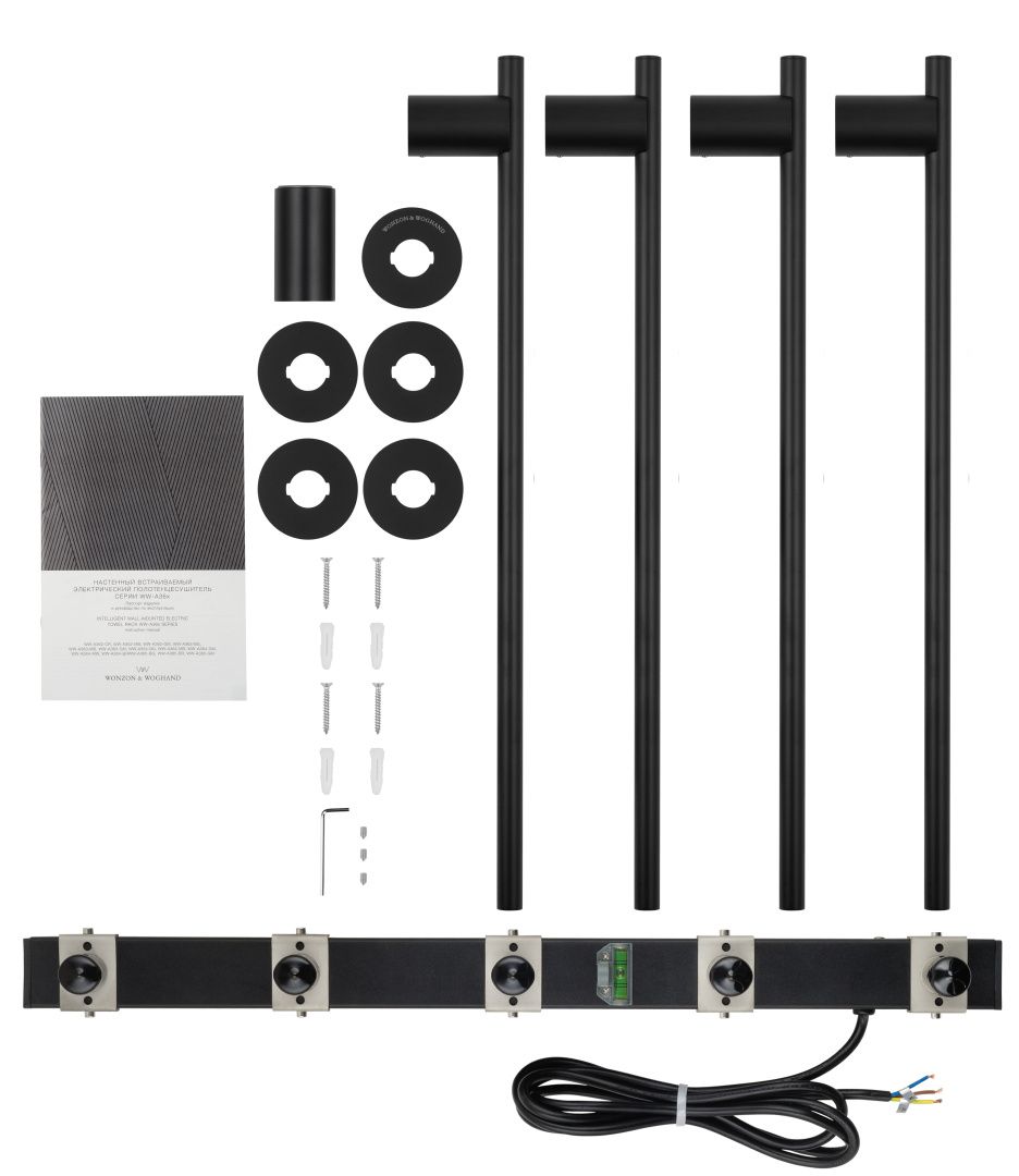 Приобрести полотенцесушитель электрический встраиваемый wonzon & woghand dortmund, черный матовый (ww-a364-mb)