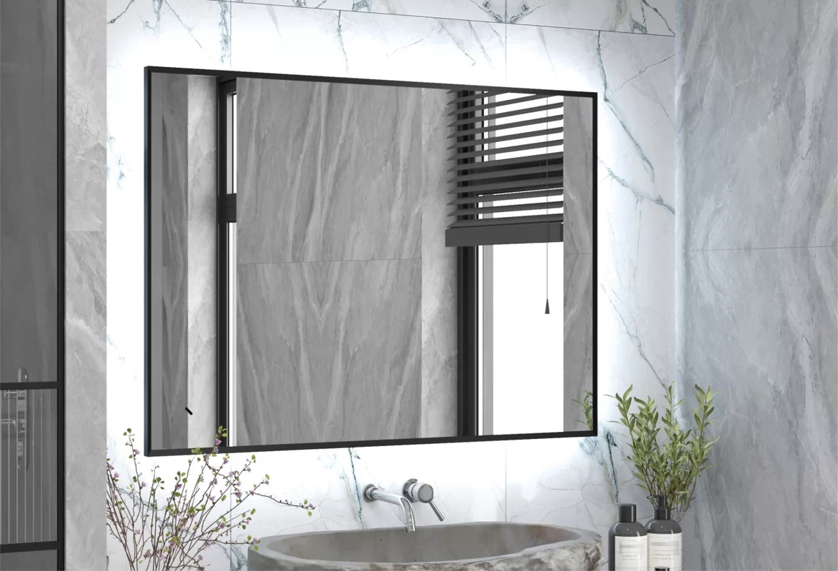 Приобрести continent зеркало с подсветкой meridian black 100х70 см, черное