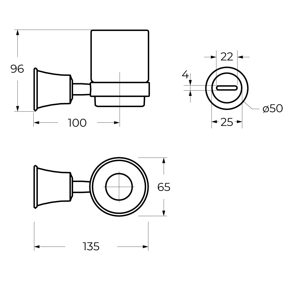 Приобрести cezares стакан для зубных счеток liberty, подвесной, хром czr-f-8986
