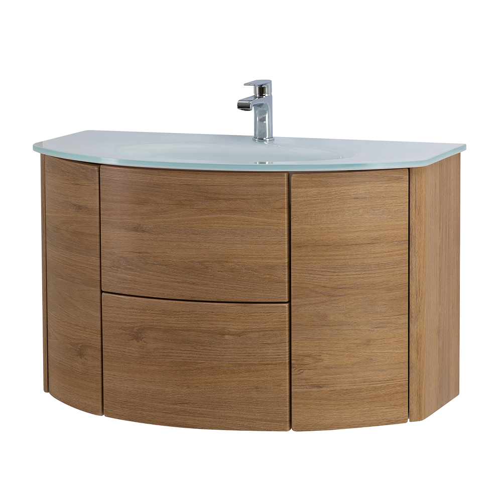 Приобрести cezares тумба подвесная с раковиной eden 91 см rovere tabacco, стекло, дерево 55073