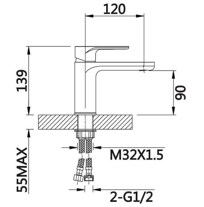 Приобрести cмеситель для раковины vieir ergo 139 мм, черный v043511c