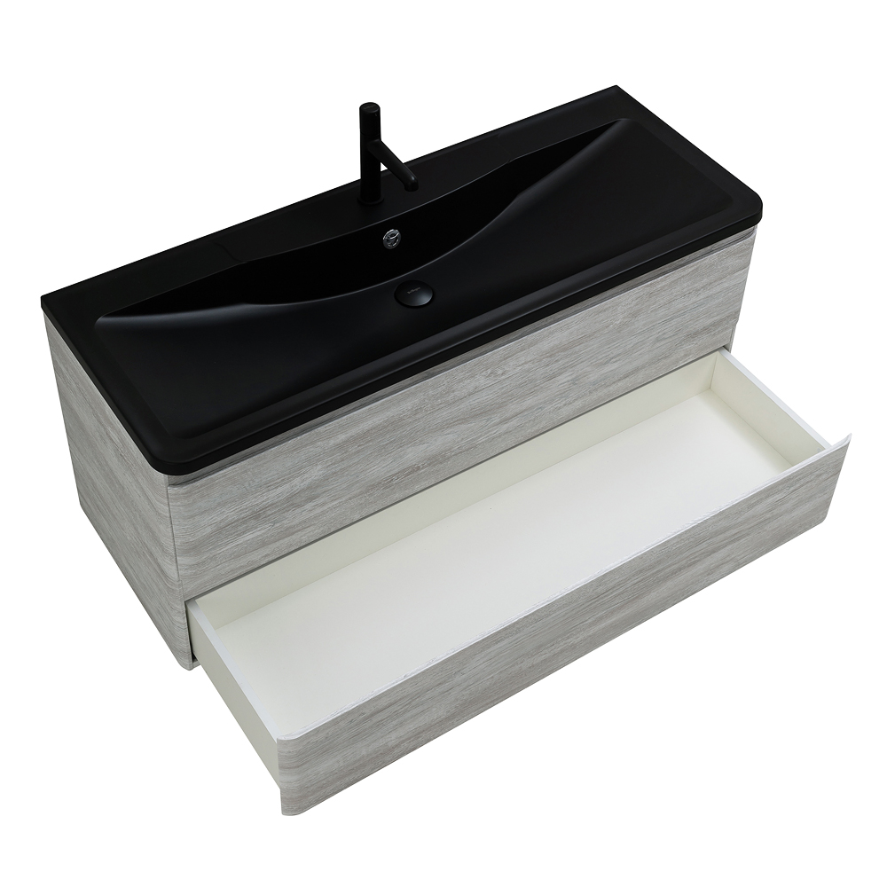Приобрести belbagno тумба с раковиной albano 120 см, подвесная rovere vintage bianco, чёрная раковина